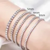 925 Sterling Silver Tennis Chain Bracelet 2mm 3mm 4mm 5mm Moissanite Prong Setting Diamond Tennis Chaine