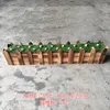 Decorative Flowers Artificial Bamboo Base Antiseptic Wooden Special Fence Plant Carbonization Flower Pot Fake Green Bottom Sitting