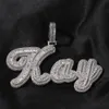 Hip Hop Art A-Z Letters Pendant Necklace Bling Full Zircon Jewelry Cool Men Gift