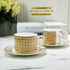 Tasses Drop fournisseurs Classic Mosaic Tea tasse et soucoupe Gold en céramique Tug Creative Table Varelle avec boîte-cadeau 230817