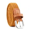 Belts Fashion Universal Woven Thin Belt Elastic Casual Canvas For Women Pants Jeans Knitted Needle Buckle Waistband Men