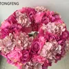 Decorative Flowers Wedding Wreath Road Lead Flower Rose Wall Decoration Table Centerpiece 8pcs/lot TONGFENG