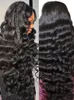13x6 HD spets frontala mänskliga hår peruker för kvinnor 30 tum 220%densitet Löst djup våg spets framvågs naturliga våg hår före plockad lyslöst