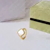 Anéis de designer de alta qualidade 4/ quatro anéis de trevo de folhas moda anéis femininos Mãe dos anéis de pérola tamanho 5-9