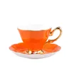 Mokken Europese stijl Koffiebekers Set van 6 keramische mug Bone China Tea Cup Office Customization 230817