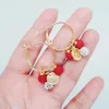 Dangle Earrings SINLEERY Charm Red Ball Crystal Drop For Women Wedding Party Jewelry SSB