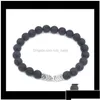 Bracelets de charme Drop Livraison 2021 Volcanic Lava Stone Essential Huile Diffuseur Bangle Healing NCE Yoga Magnet Perles de flèche Bracelet Jewe DHBXQ