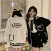 Damesjassen American Baseball Jacket Vrouwen vriendinnen Spring herfst Lange mouw Cardigan Koreaanse losse preppy stijl jassen vrouwelijk 230818