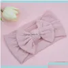 Stirnbänder Mädchen Stirnband Bood Bowknot Turban Girl Solid weiche Kopfschlapps Kinder Boutique Prinzessin Nylon Mode po Haarzubehör 61mnu DH6ik