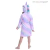 Пижама, девочка, Unicorn Kigurumi Pajamas Fashion Girl Unicorn Bathrobes Boys Одежда детская одежда для одежды пляжные полотенца Z230818