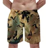 Shorts masculinos tacos negros morcegos espalhados Funny Swim Turnks