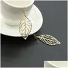 Charm Fashion Wholesale Jewelry Hollow Metal Leaves Dangling Long Statement Drop Earrings For Women Delivery Dh14T