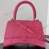 Klepsydra torebka dla kobiet z kryształkami luksusowy projektant Blingbling Diamond Mini torebki Pink Black Blowly Totes Crocodile Małe torby na ramię Crossbody