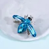 Brooches Female Fashion Green Blue Black Crystal Cute Bee For Women Luxury Silver Color Alloy Animal Brooch Safety Pins