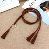 Belts 120/140CM Handwoven Women Waist Chain Ladies Elegant Belt For Dress Skirt Tassel Clothes Accessories