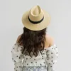 Boinas 2023 Summer Panamá Sombrero de paja 60cm Hombres Mujeres Faíz de la moda Corejas Sunshade Sunshade al aire libre Jazz