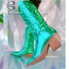 Boots Metallic Cowboy Boots Женщина для женщин на молнии на молнии