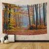 Tapestries Forest Pathway in the Misty Mountain Tapestry Wall Hanging Art Nature Landscape Tapestries Home Decor for Living Room Bedroom R230817