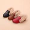 Sneakers Winter Kinderschoenen Plush Fur Girl Prinses Lederen schoenen Warm peuters Baby Meisjes Loafers Fashion Casucal Flats 2130 Black Red J230818