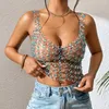 Tank da donna Sexy Openwork Gemstone Color Matching Slingfor Tops Tops Chain Camisole Seach Party Lingerie Body Y2K Jewelry