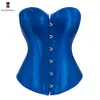 Waist Tummy Shaper Overbust Corset Satin Black White Purple Red Blue Brown Pink Bustier Top Lace Up Corselet Body 2308017