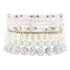 Strand IDEAJOY 8Pcs/Set White Beads Bracelet Bohemian Style For Women Geometric Temperament Charming Gift Wholesale