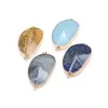 Colliers pendants 3 PCS Forme irrégulière Face à faces aléatoires Connecteurs à cristaux naturels Charmes Agate pour faire du collier de bijoux Collier Gift
