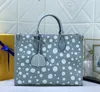 Mody dyni torebki haft wysokiej jakości Onthego One ramię w torbie crossbody luksusowe torby na zakupy designerskie torby