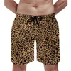 Men's Shorts Funky Leopard Print Board Pink Black Spots Casual Short Pants Sportswear Quick Drying Beach Trunks Birthday Gift