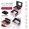 Sacs à cosmétiques Cas Boîte de maquillage portable Alliage Maquillage Train Case Manucure Polonais Rangement Organzier Beauté Valise avec Tiroir Miroir pour Nail Tech 230817