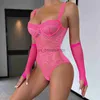 Sexy Set Femmes Broderie Transparent Sexy Lingerie Body Babydoll Sous-Vêtements Moulante Underwire Costume Hot Sex Lenceria Mujer Outfit x0818