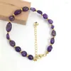 Strand 2023 Irregular Natural Gem Stone Bracelet For Women Chip Gravel Bracelets Purple Crystal Obsidian Garnet Blessing Jewelry