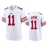 San Francisco''49ers''Men 11 Brandon Aiyuk 10 Jimmy Garoppolo 5 Trey Lance 44 Kyle Juszczyk Dames Jeugd Wit Custom Game Jersey