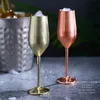 Vingglasögon 220 ml rostfritt stål bägare Champagne Cup Metal Cocktail Juice Drinking Mug Bar Party Restaurant Kitchen Tools 230818