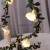 Dekorative Blumen Kränze 3 m 10Les Rose Blume LED Fairy String Lichter Batterieantrieb Hochzeit Valentinstag Event Party Garland Dekor Lampe HKD230818