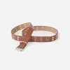 Belts Row Hole Punk Style Metal Buckle PU Leather Belt Korean Waist Strap Female Thin Waistband Casual Accessories