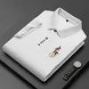 Polos pour hommes Luxury Polo Business Business Business Business Business Corfreau à manches courtes Male Summer Souffée Couleur continue Coton Coton Coton 230817