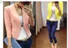 Damen Jacken Neue Frühling 2016 Tops Blazer Frauen Candy Mantel Kurze Jacke Oberbekleidung Mäntel Jacken Keine Taste Grundlegende Anzug Blazer kostenloser versand Z230818