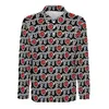 Мужские половые рубашки Polos Bocce Ball Man Man Mite Balls Print Casual рубашка ежедневно y2k узор с длинным рукавом.