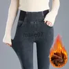 Women's Jeans Winter Thicken Plush Velvet Lined Pencil Denim Pants New High Waist Stretch Jeans Big Size 2638 Leggings Vaqueros Skinny Jeansy J230818