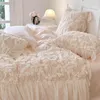 Set di biancheria da letto di lusso rosa 1000tc cotone egiziano romantico francese principessa set di matrimoni set di pizzo piumino coperchio piumino foglio foglio foglio