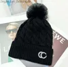 Beanie/Skull Caps Luxury Designer Brand Double Letter Print Beanie Hats Fashion Wool Knitted Skull Caps Top Quality Crystal Pompom Warm Beanies Cap Z230819