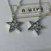 Brand Designer Miumiu Collana bracciale Fashion Collana New Women's Star Set Diamond Pearl Sweet Temperament Ins Pentagono a forma di stella Clavicle Accessori per catene di clavicole gioielli