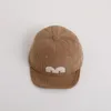 Ball Caps Corduroy Soft Brim Autumn Warm Children Hat For Girls Winter Baby Letter M Baseball Cap Boys Embroidery Kids