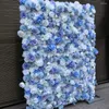 Flores decorativas 3D Painéis de parede de flores artificiais Casamento de fundo com rosas azuis brancas e grandes peônias decorações de festas de férias