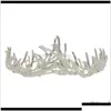 Tiaras Us Warehouse Bridal Headbands Tiara Crown With Rhinestone And Simated Pearl Headpiece Jewelry Hair Accessoires For Women Mzl Dr Dhvyi