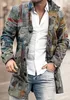Giacche da uomo Cappotto con colletto in piedi di lana stampato Cappotto di media lunghezza con tasca casual 3D Abbigliamento Cappotti per uomo 230817