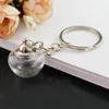 Keychains 2st Hollow Fillable Glass Locket Hair Urn Keychain Ashes Pendant Memorial Gift