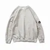 Mens Hoodies Sweatshirts White Knit Sweater Men CP Top Pullover Långärmad runda hals Sidzip -linser Terry Tyg Varma mysiga toppar Designer Sweatshirt Me