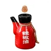 Juntos de vajillas Ceramic Soy Sauce Botella de estilo japonés Container Líquido Frasco Lecythus Hogar de madera Hogar